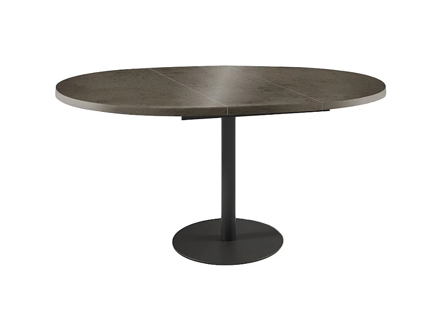 ESSTISCH Borte Chicago Concrete Dunkelgrau / Schwarz 100/138 / 100 / 76cm