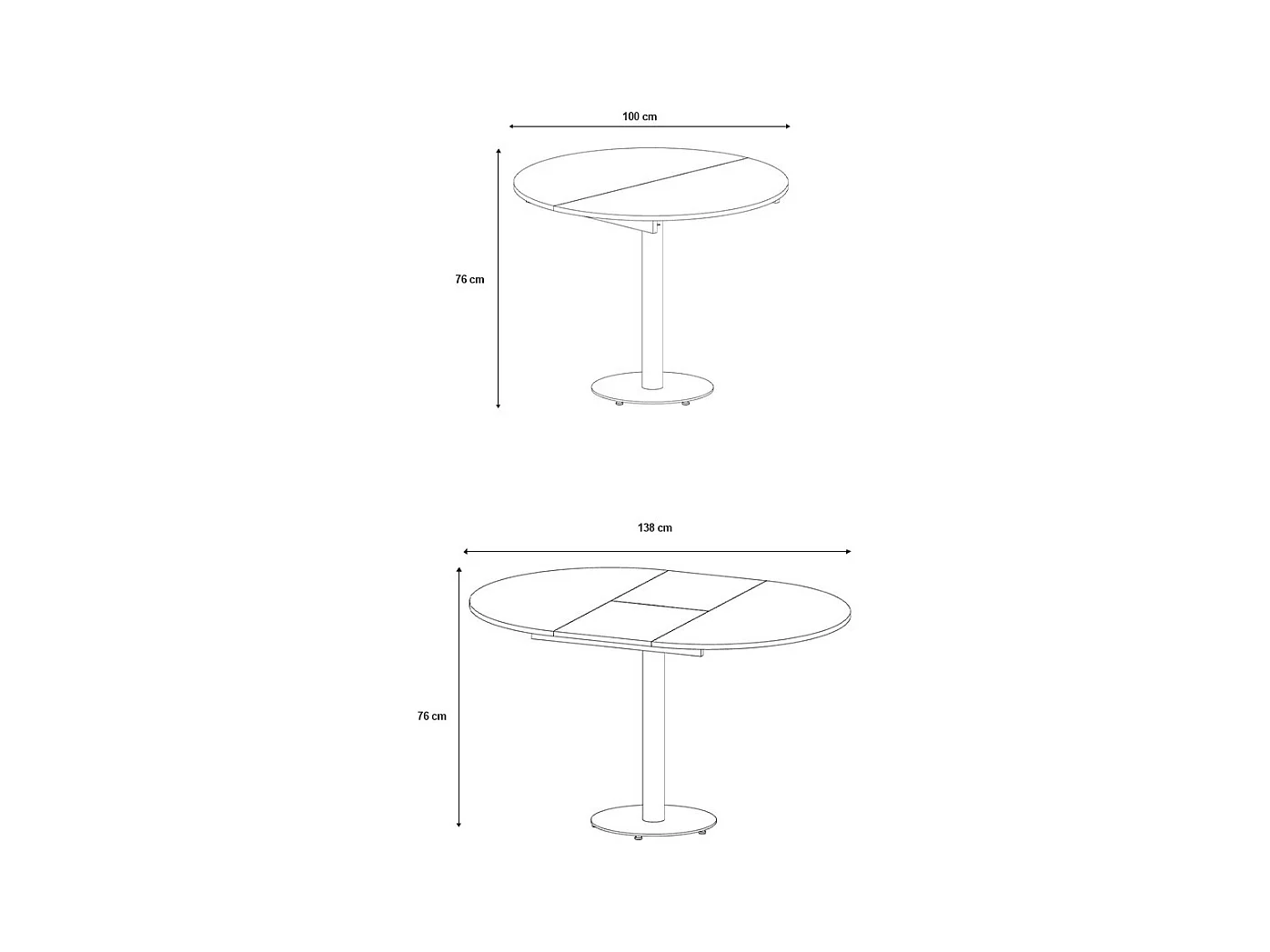 ESSTISCH Borte Pietra Grigia Schwarz / Graphit 100/138 / 100 / 76cm