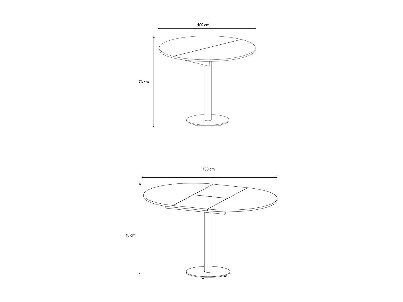 ESSTISCH Borte Pietra Grigia Schwarz / Graphit 100/138 / 100 / 76cm