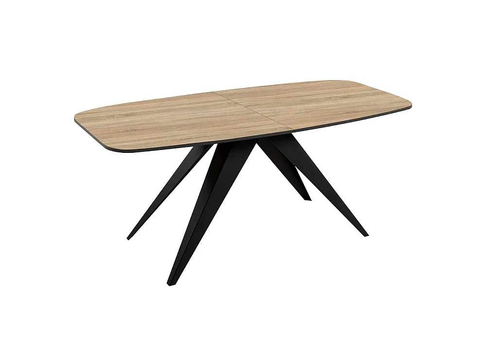 ESSTISCH Ferro Sonoma Eiche / Schwarz 160/200 / 80 / 76cm