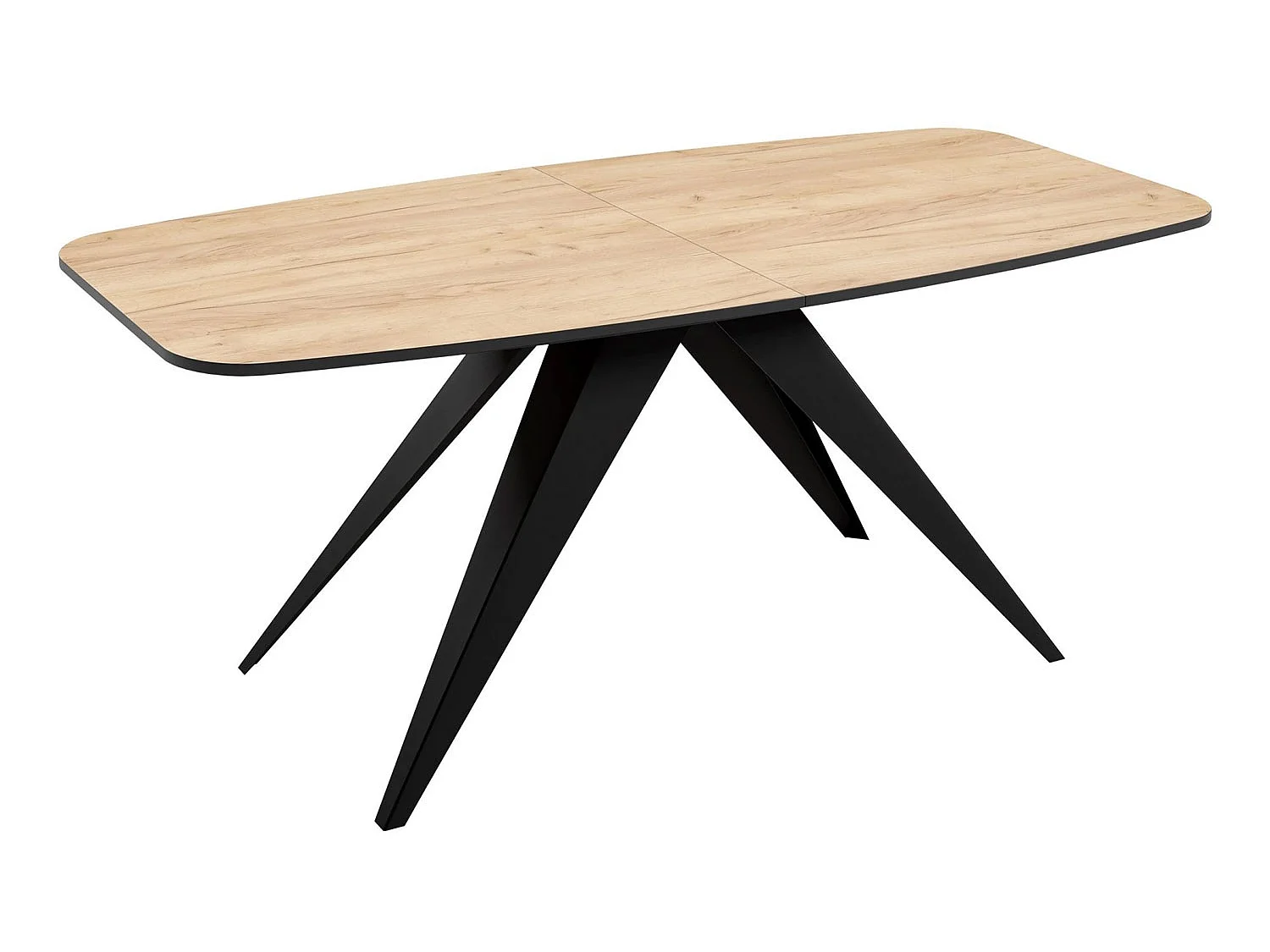 ESSTISCH Ferro Sonoma Eiche / Schwarz 160/200 / 80 / 76cm