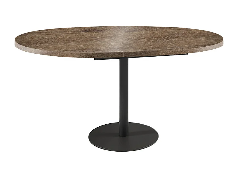 ESSTISCH Borte Davos Eiche Trüffelbraun / Schwarz 100/138 / 100 / 76cm