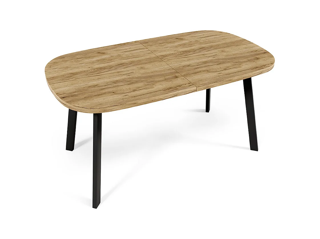 ESSTISCH Solo 140 Gold Craft Eiche / Schwarz 140/240 / 80 / 76cm