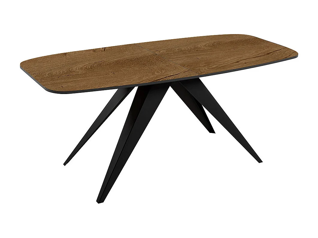 ESSTISCH Ferro Eiche Lefkas Dunkel / Schwarz 160/200 / 80 / 76cm