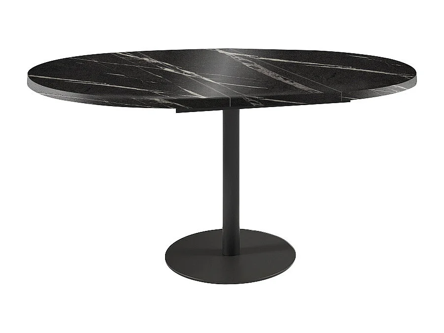 ESSTISCH Borte Pietra Grigia Schwarz / Schwarz 100/138 / 100 / 76cm