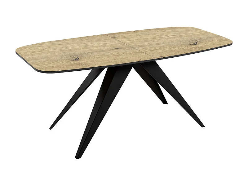 ESSTISCH Ferro Eiche Artisan / Schwarz 160/200 / 80 / 76cm