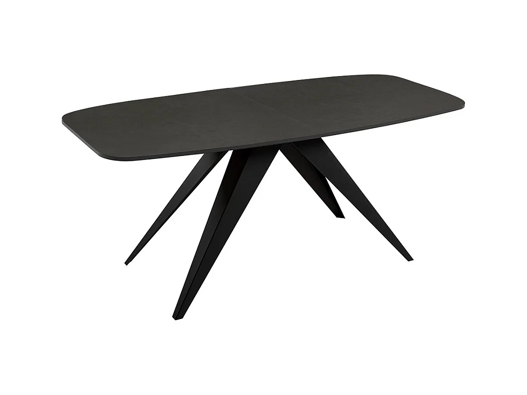 ESSTISCH Ferro Smooth Concrete Brown / Schwarz 180/220 / 90 / 76cm