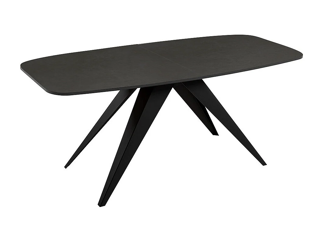 ESSTISCH Ferro Smooth Concrete Brown / Schwarz 180/220 / 90 / 76cm