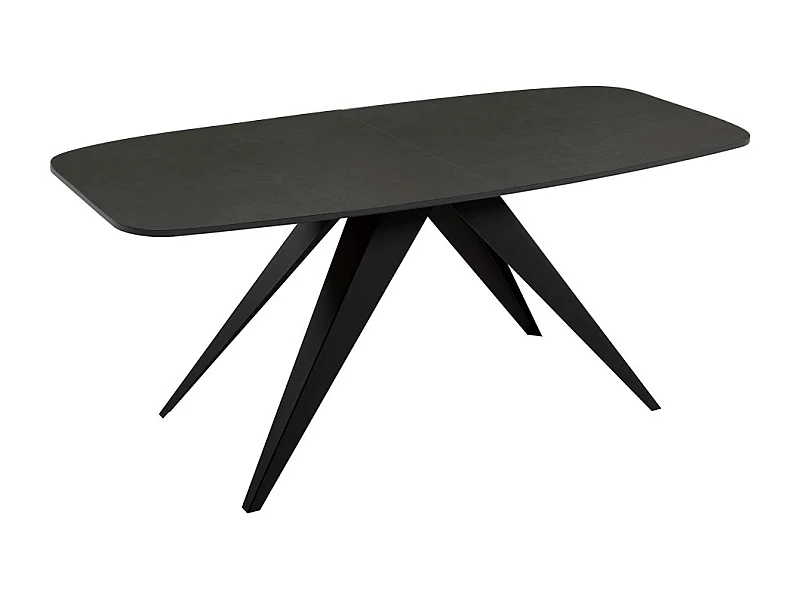 ESSTISCH Ferro Smooth Concrete Brown / Schwarz 180/220 / 90 / 76cm