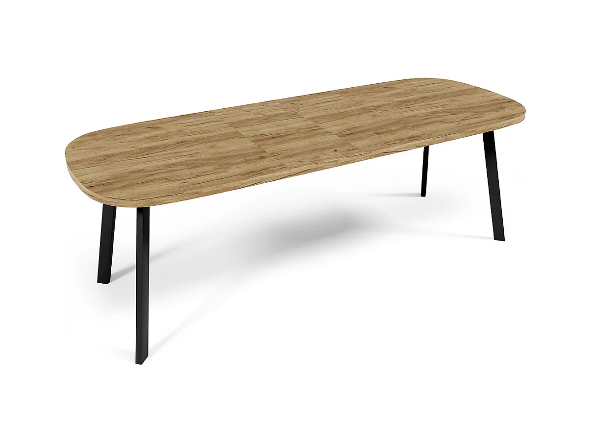 ESSTISCH Solo 160 Gold Craft Eiche / Schwarz 160/260 / 90 / 76cm