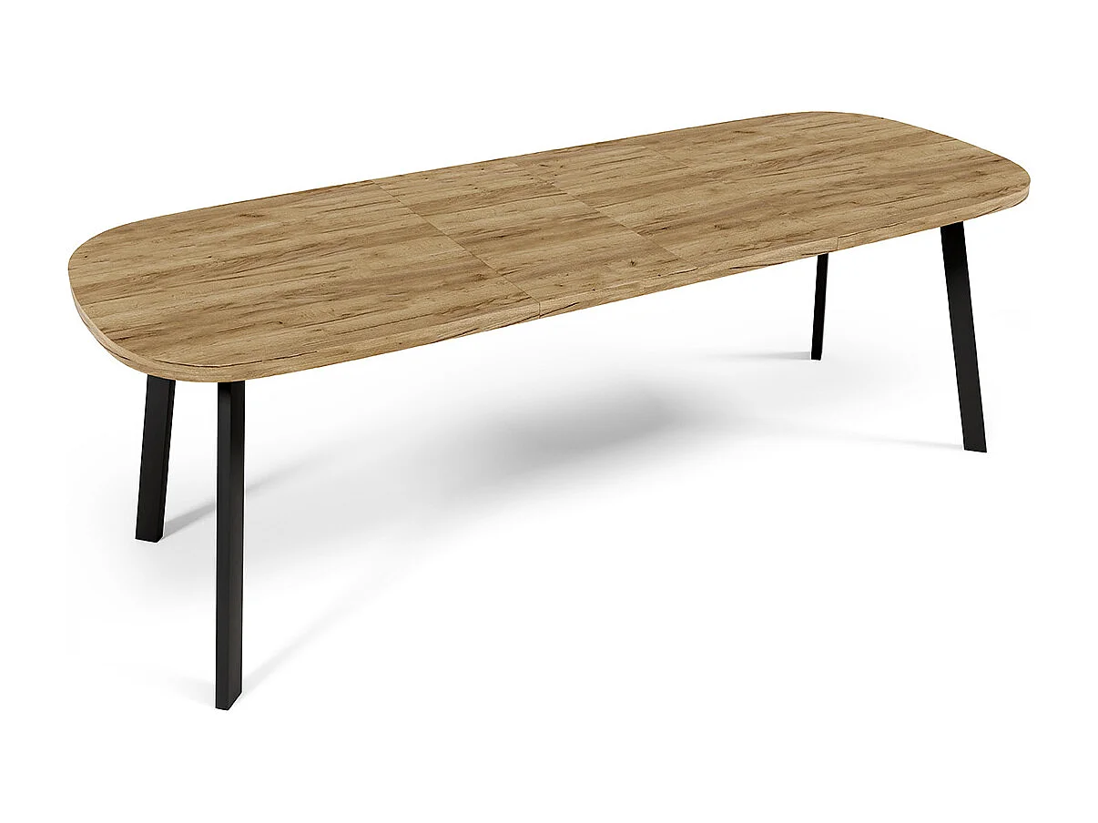 ESSTISCH Solo 160 Gold Craft Eiche / Schwarz 160/260 / 90 / 76cm