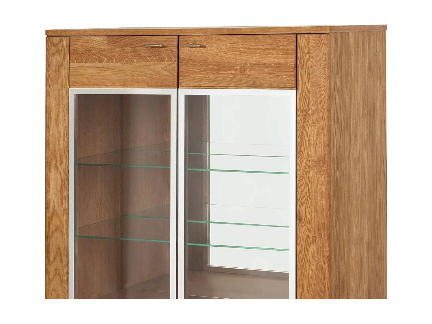 STANDVITRINE Latina Honig Eiche 96 / 42 / 134cm