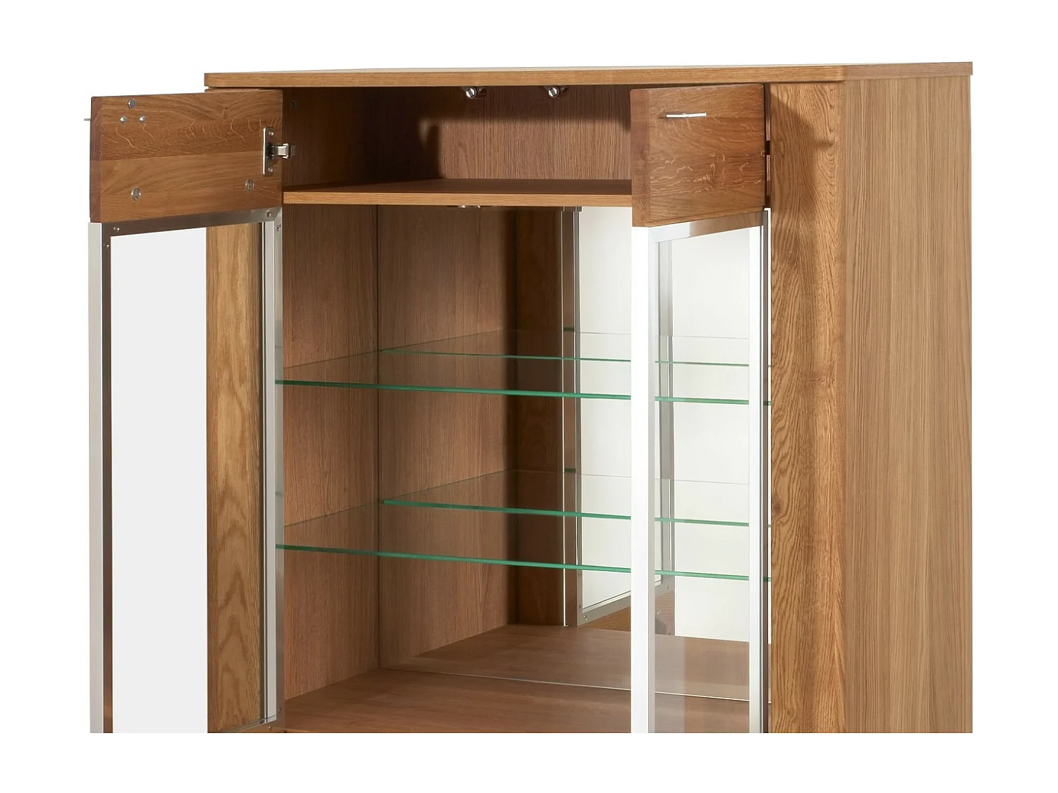 STANDVITRINE Latina Honig Eiche 96 / 42 / 134cm