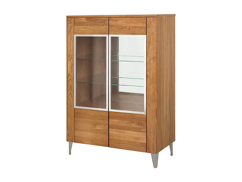 STANDVITRINE Latina Honig Eiche 96 / 42 / 134cm