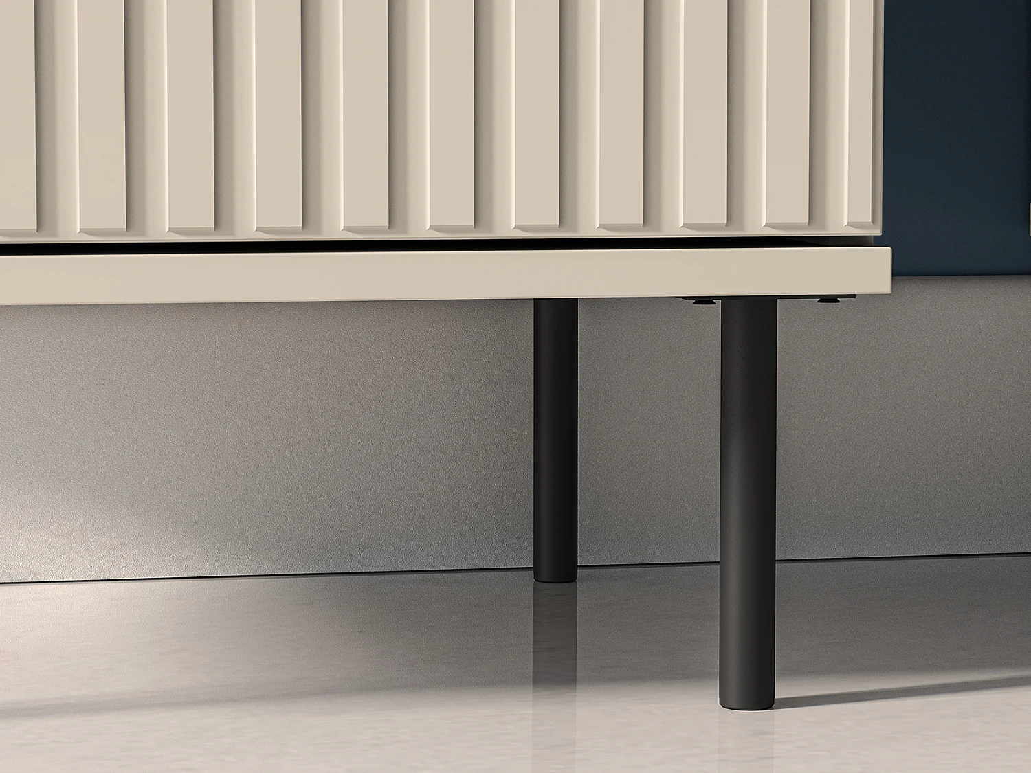 STANDVITRINE Sophie kaschmir matt 55 / 40 / 190cm