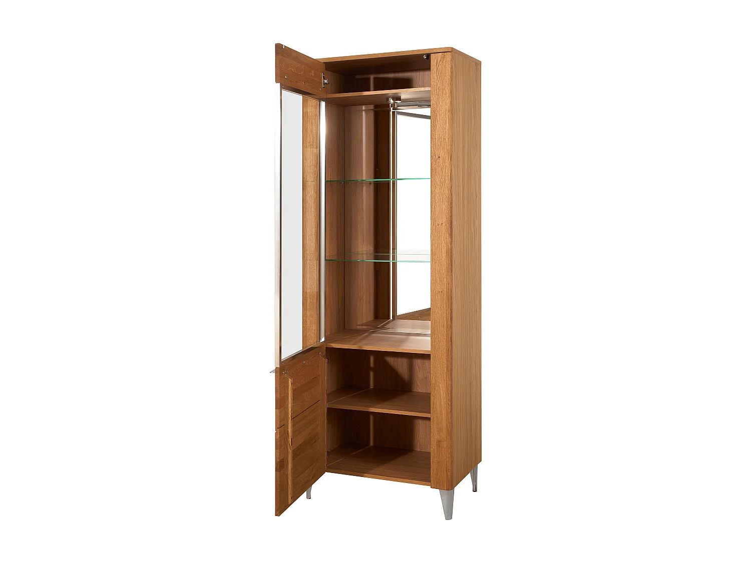 STANDVITRINE Latina Honig Eiche 70 / 42 / 200cm