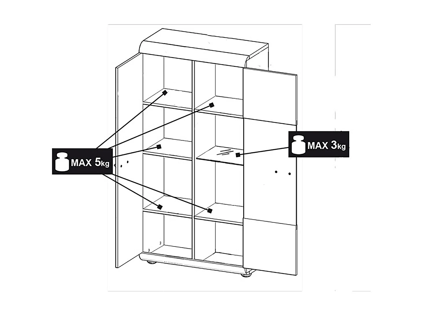 VITRINENSCHRANK Link C eiche sonoma 80 / 37 / 158 cm