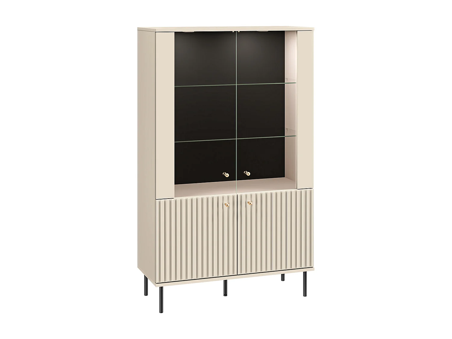 STAURAUMVITRINE Sophie kaschmir matt 92 / 40 / 151cm