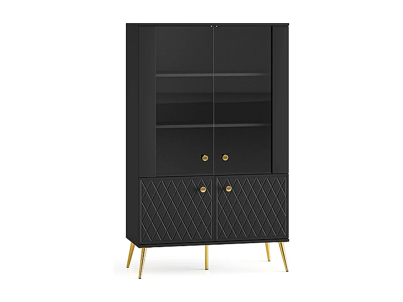 VITRINE Eljot Schwarz Matt / Gold 92 / 40 / 149cm