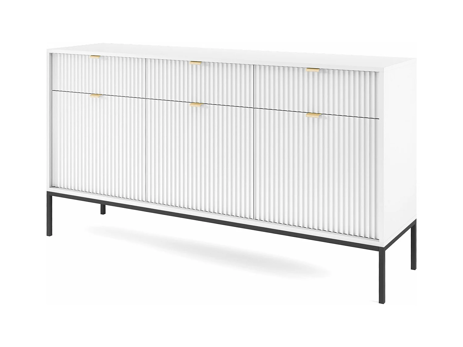 SIDEBOARD Nova Weiß / Schwarz 154 / 39 / 83cm