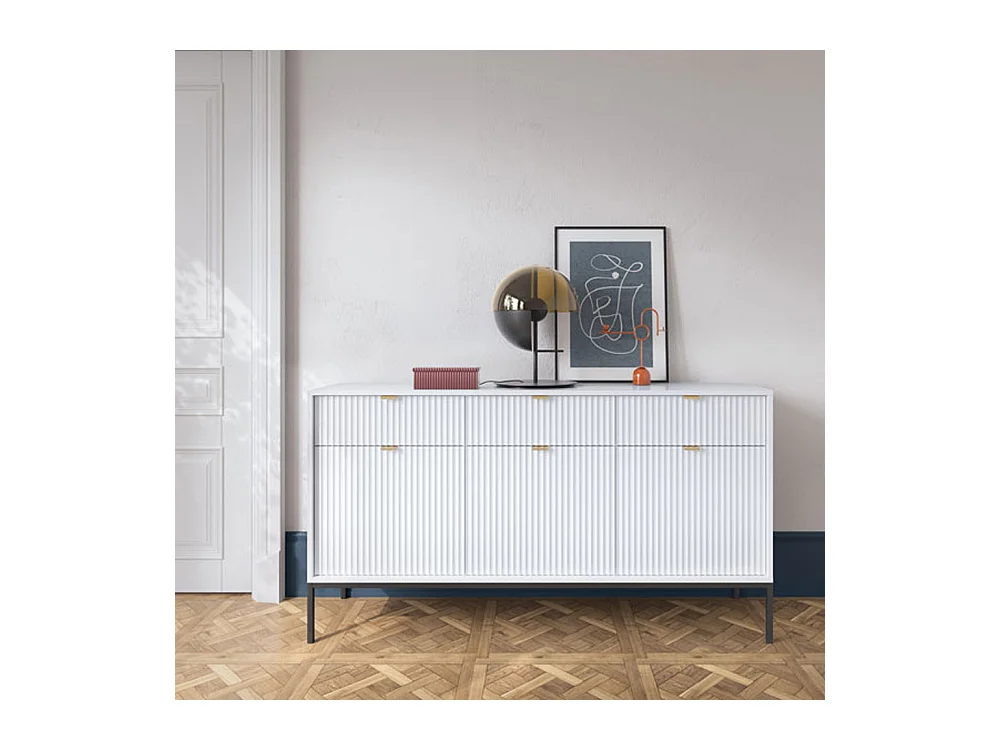 SIDEBOARD Nova Weiß / Schwarz 154 / 39 / 83cm