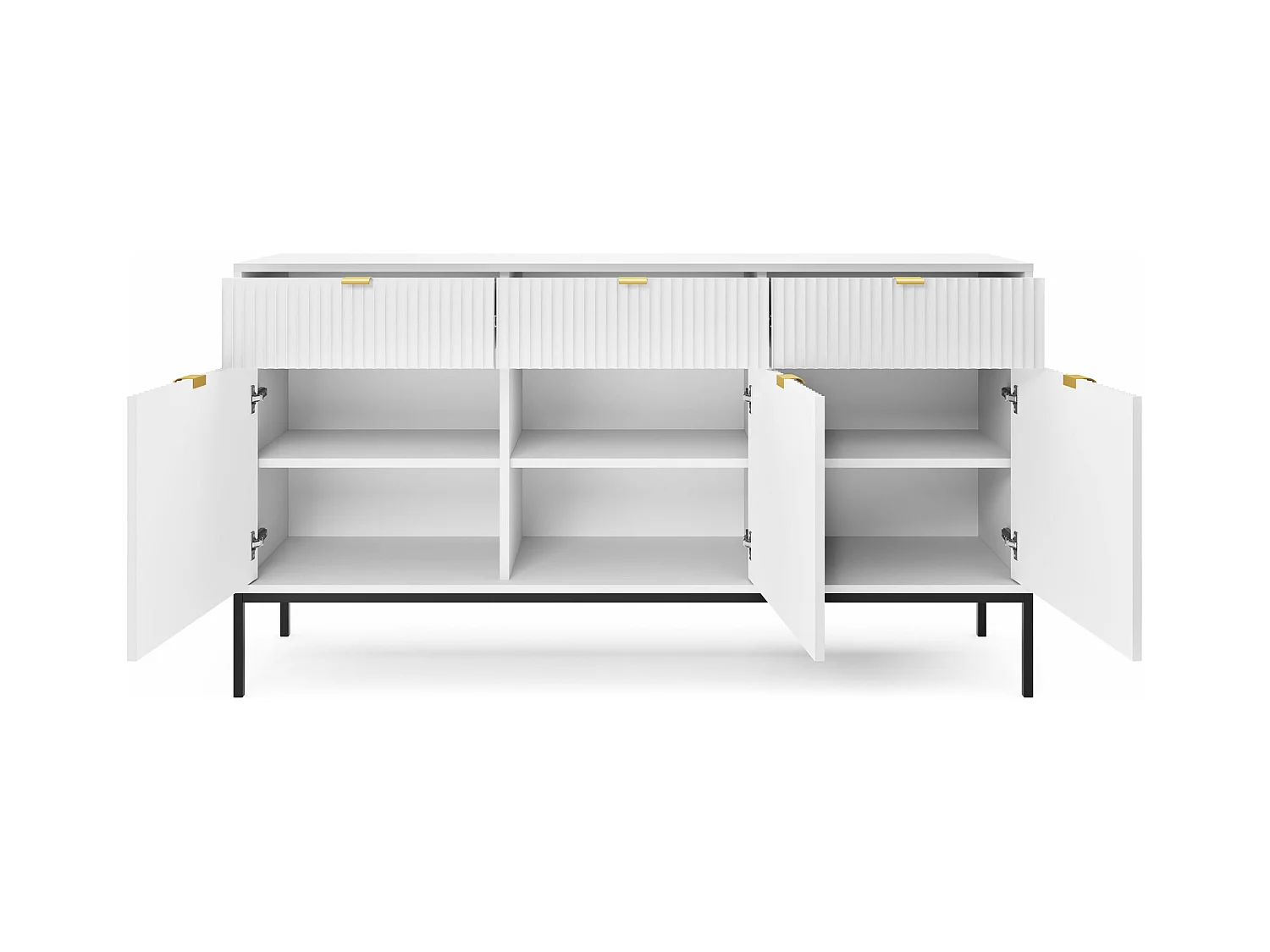 SIDEBOARD Nova Weiß / Schwarz 154 / 39 / 83cm