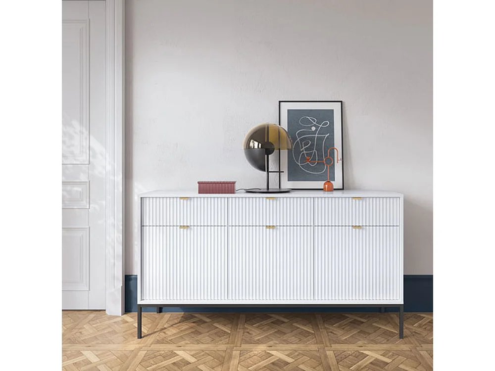 SIDEBOARD Nova Weiß / Schwarz 154 / 39 / 83cm
