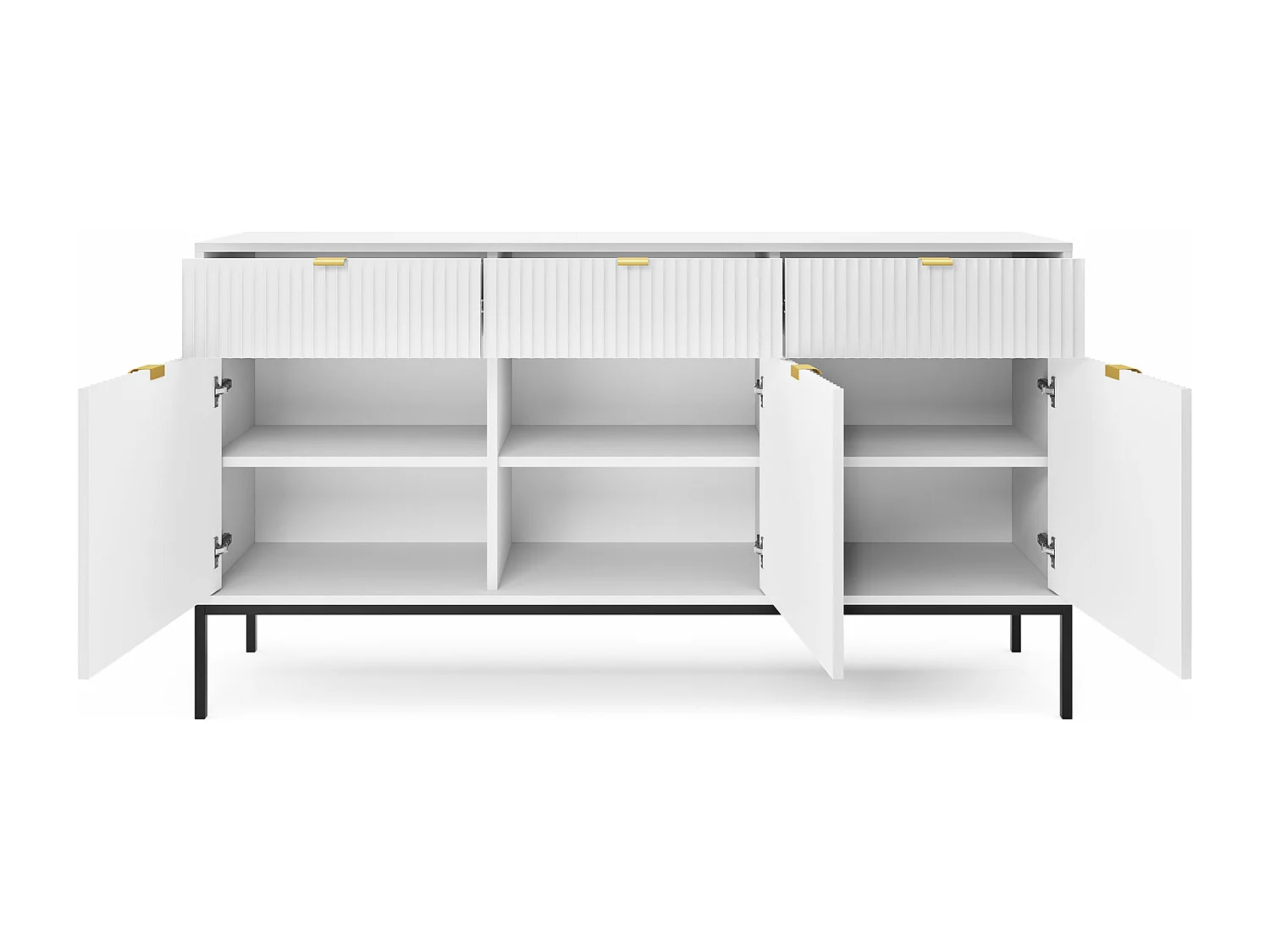 SIDEBOARD Nova Weiß / Schwarz 154 / 39 / 83cm