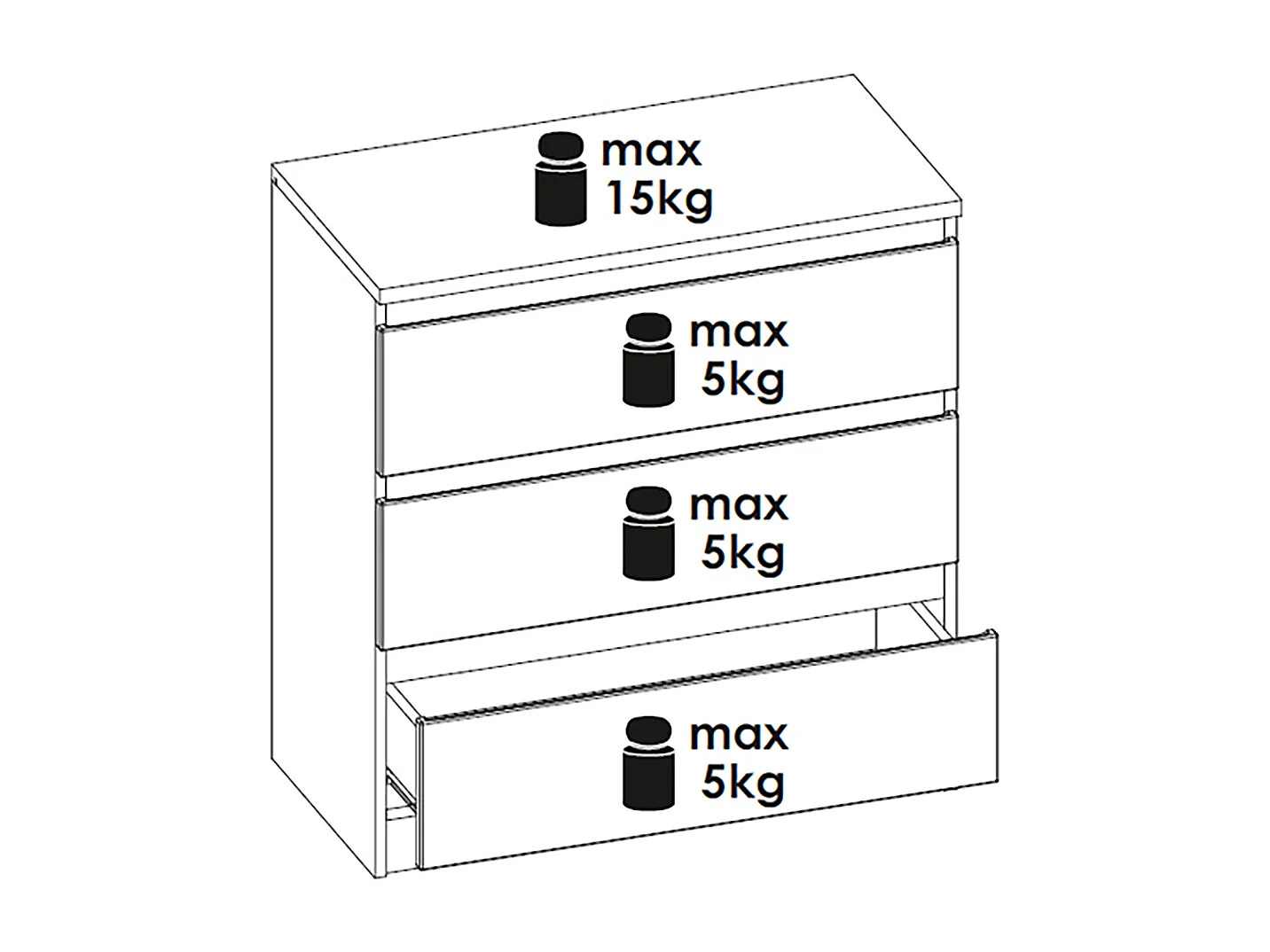 SIDEBOARD Boston weiß / weiß hg 80,2 / 41 / 85,5 cm