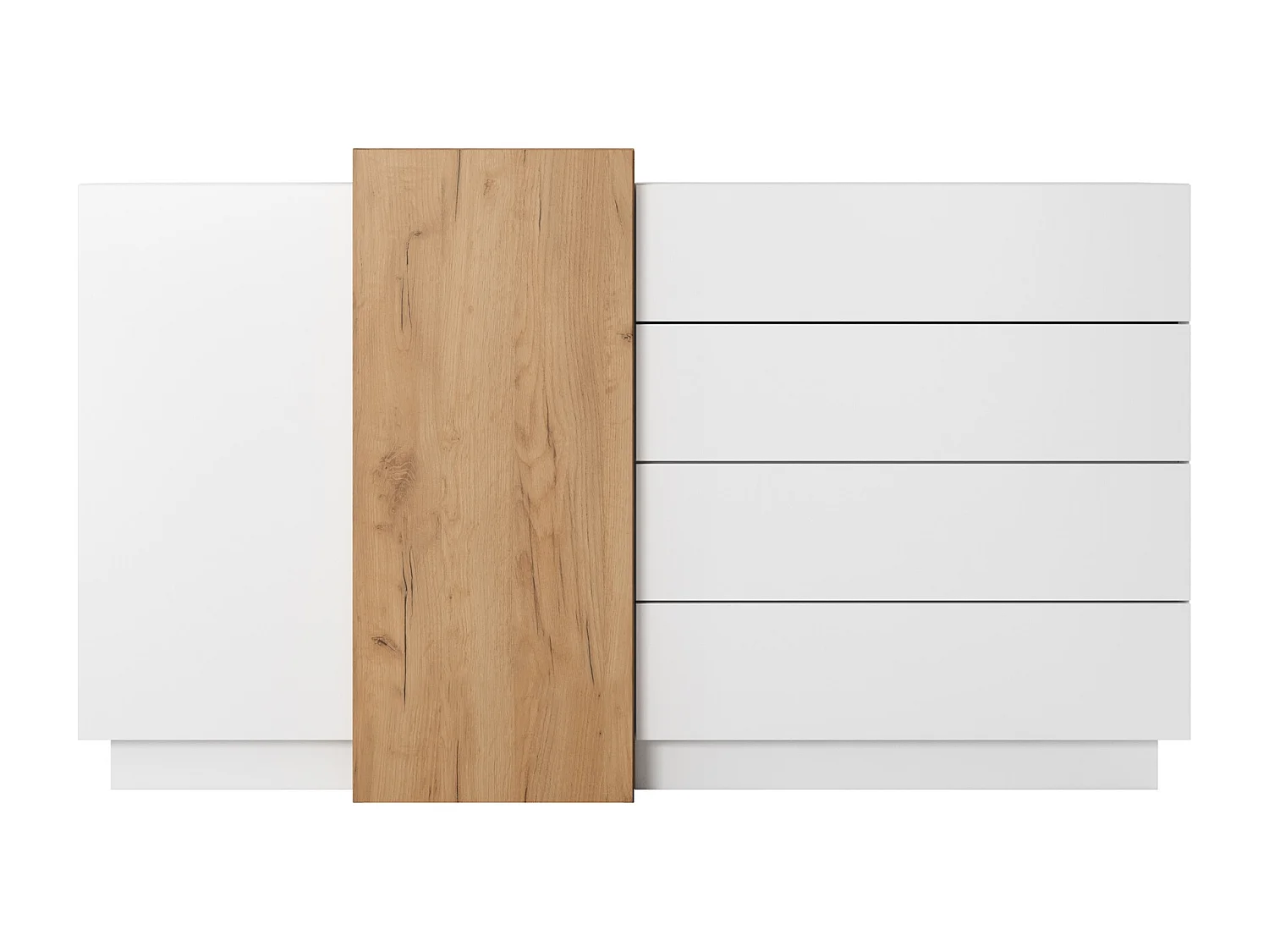 KOMMODE 3D weiß / Gold Craft Eiche 160cm / 45 cm / 93,5 cm