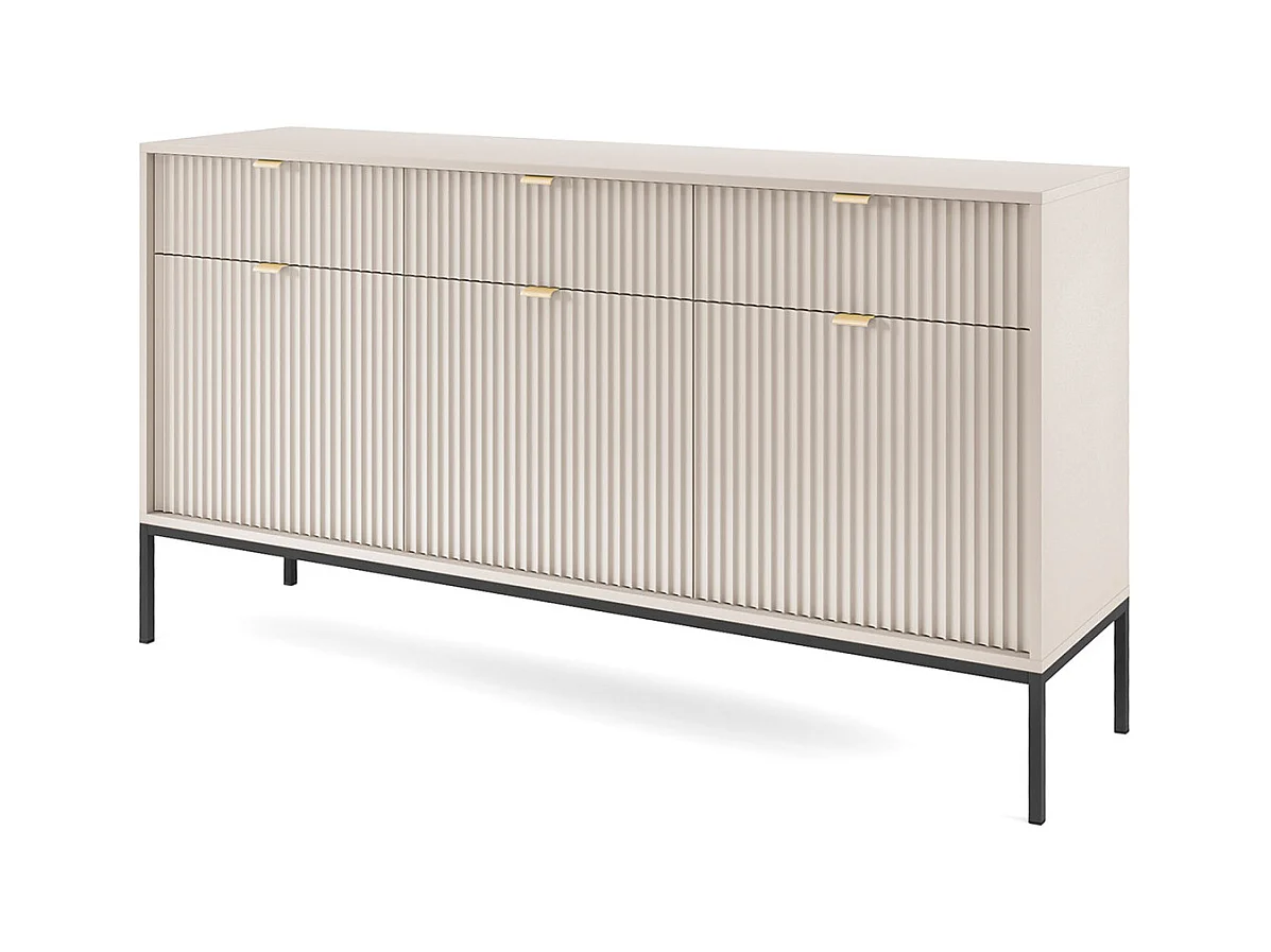 SIDEBOARD Nova Kaschmir / Schwarz 154 / 39 / 83cm