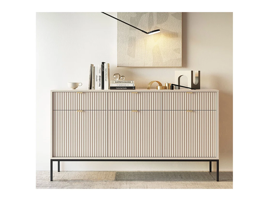 SIDEBOARD Nova Kaschmir / Schwarz 154 / 39 / 83cm