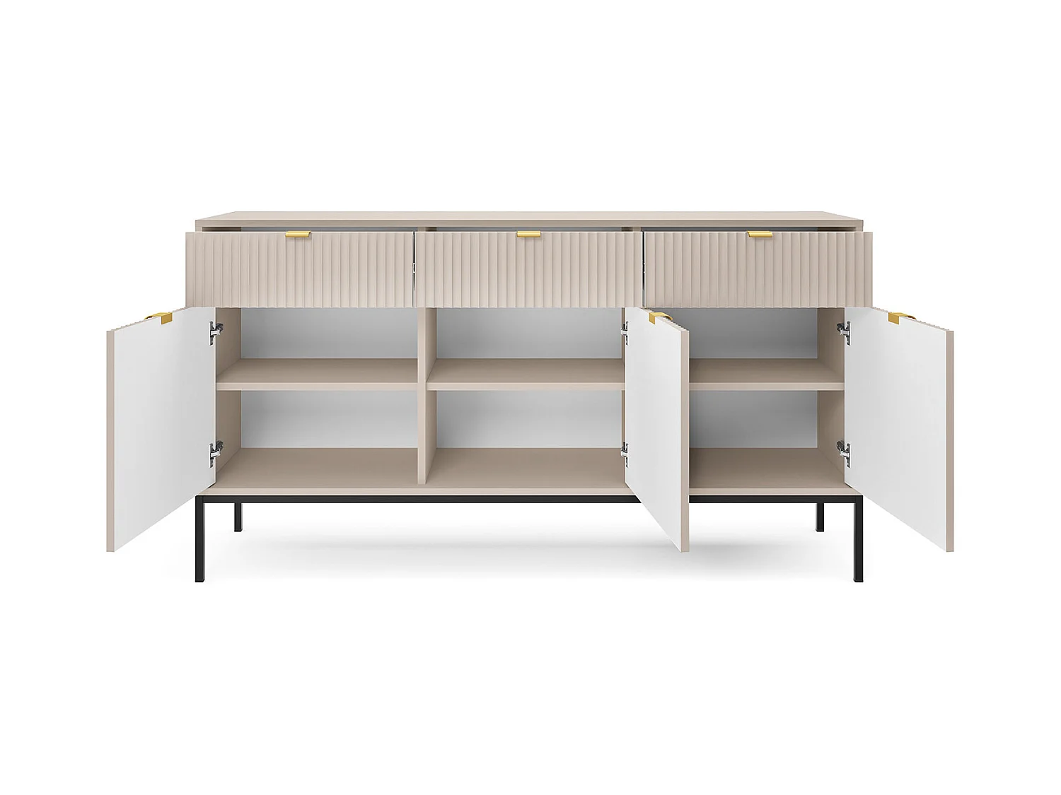 SIDEBOARD Nova Kaschmir / Schwarz 154 / 39 / 83cm