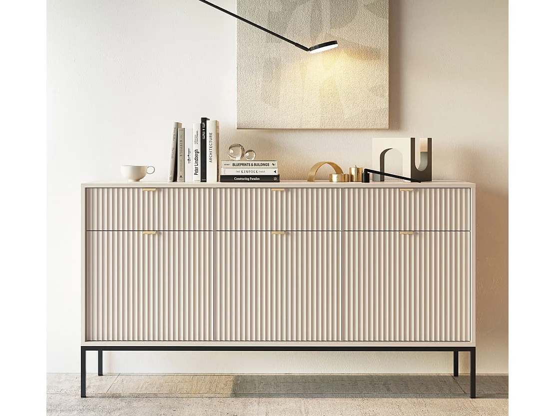SIDEBOARD Nova Kaschmir / Schwarz 154 / 39 / 83cm