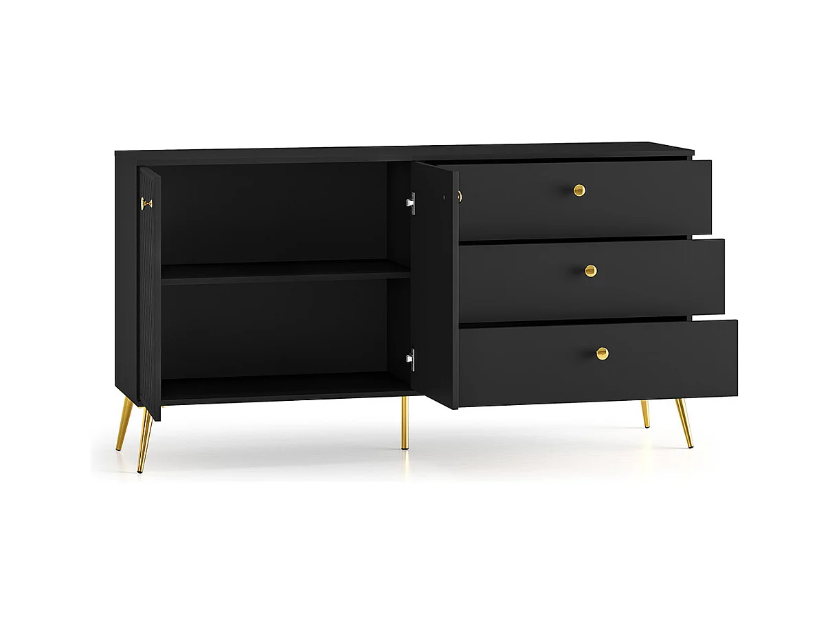 SIDEBOARD Eljot Schwarz / Gold 160 / 40 / 85cm