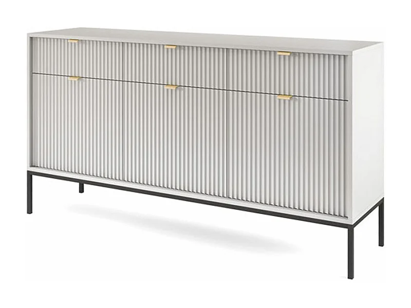 SIDEBOARD Nova Grau / Schwarz 154 / 39 / 83cm