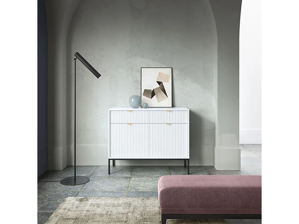 KOMMODE Nova Weiß / Schwarz 104 / 39 / 83cm