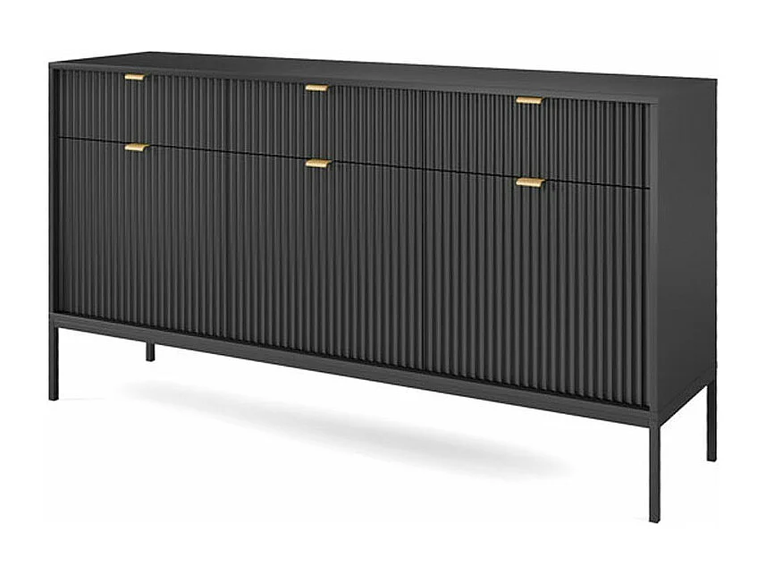 SIDEBOARD Nova Schwarz / Schwarz 154 / 39 / 83cm