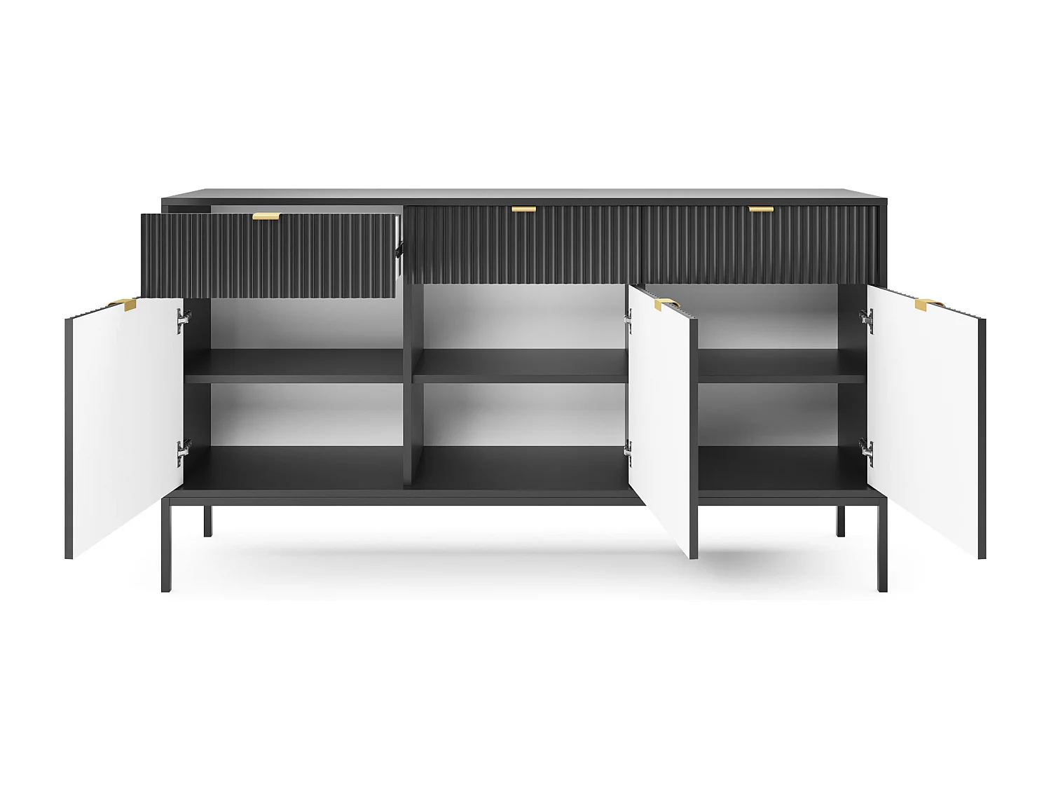 SIDEBOARD Nova Schwarz / Schwarz 154 / 39 / 83cm