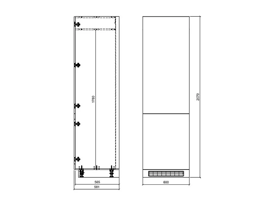 KÜCHENLEERBLOCK Kvantum Grau / Graphit 380 / 60 / 207cm 11-teilig