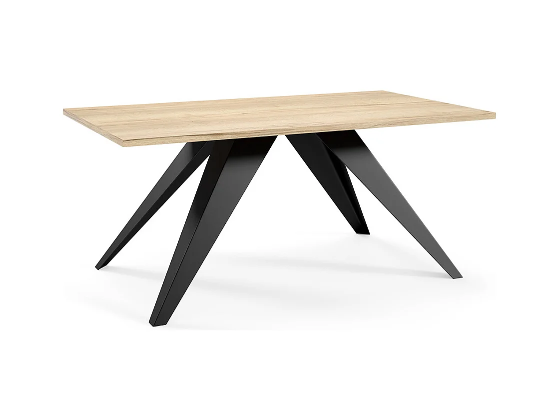 COUCHTISCH Aria Halifax Eiche Natur / Schwarz 120 / 60 / 48cm