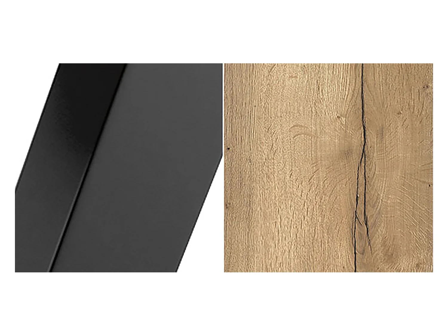 COUCHTISCH Aria Halifax Eiche Natur / Schwarz 120 / 60 / 48cm