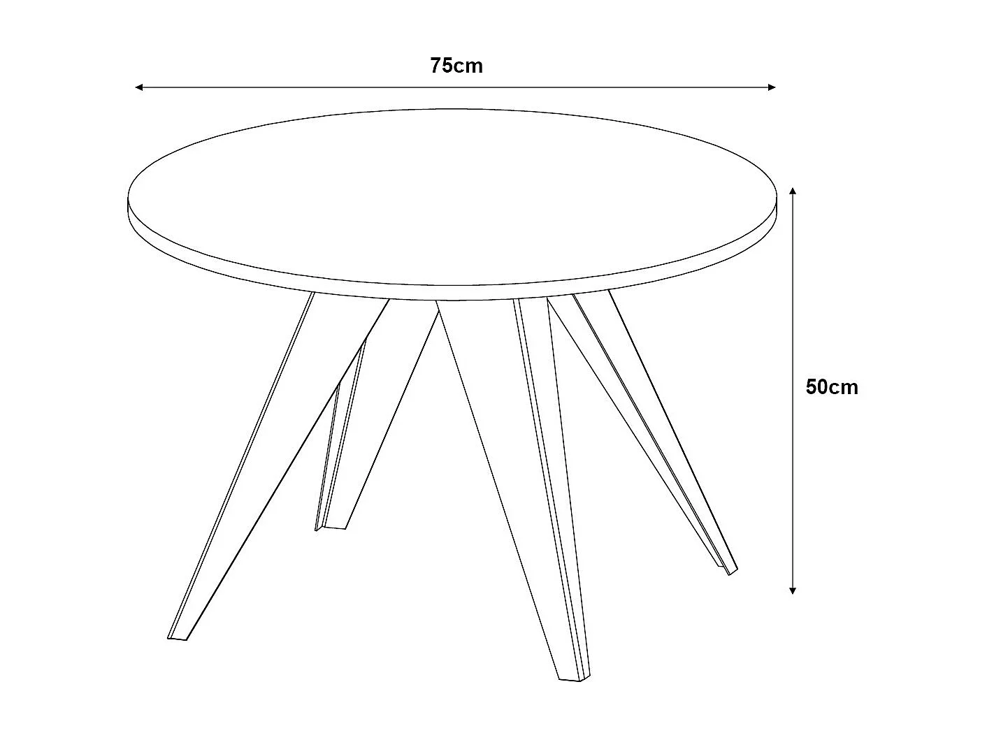 Couchtisch FARE Gold Craft Eiche / Schwarz 75 / 75 / 50cm
