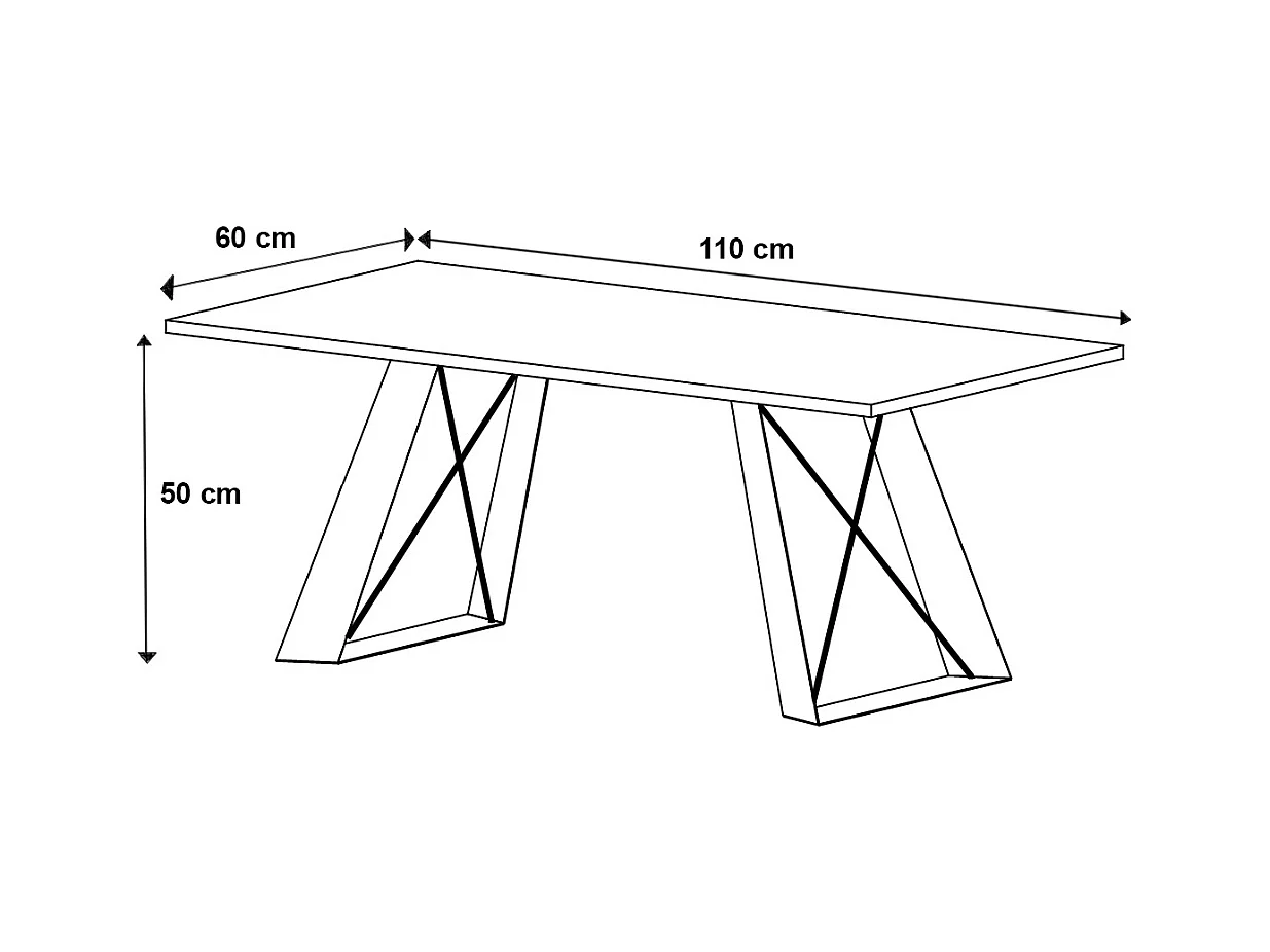 COUCHTISCH Satis Pietra Grigia Schwarz / Schwarz 110 / 60 / 50cm