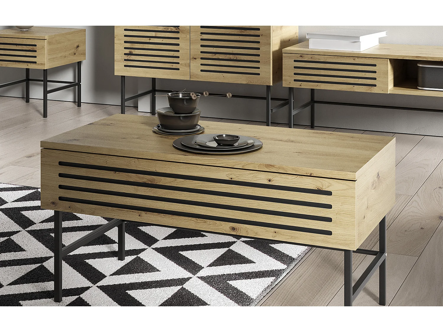 COUCHTISCH Svaar Eiche Artisan 80 / 40 / 40cm