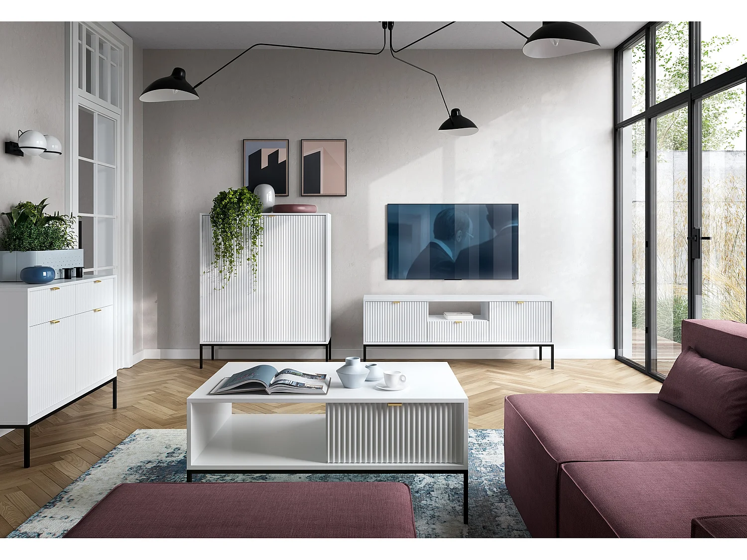 COUCHTISCH Nova Weiß / Schwarz 104 / 68 / 46cm