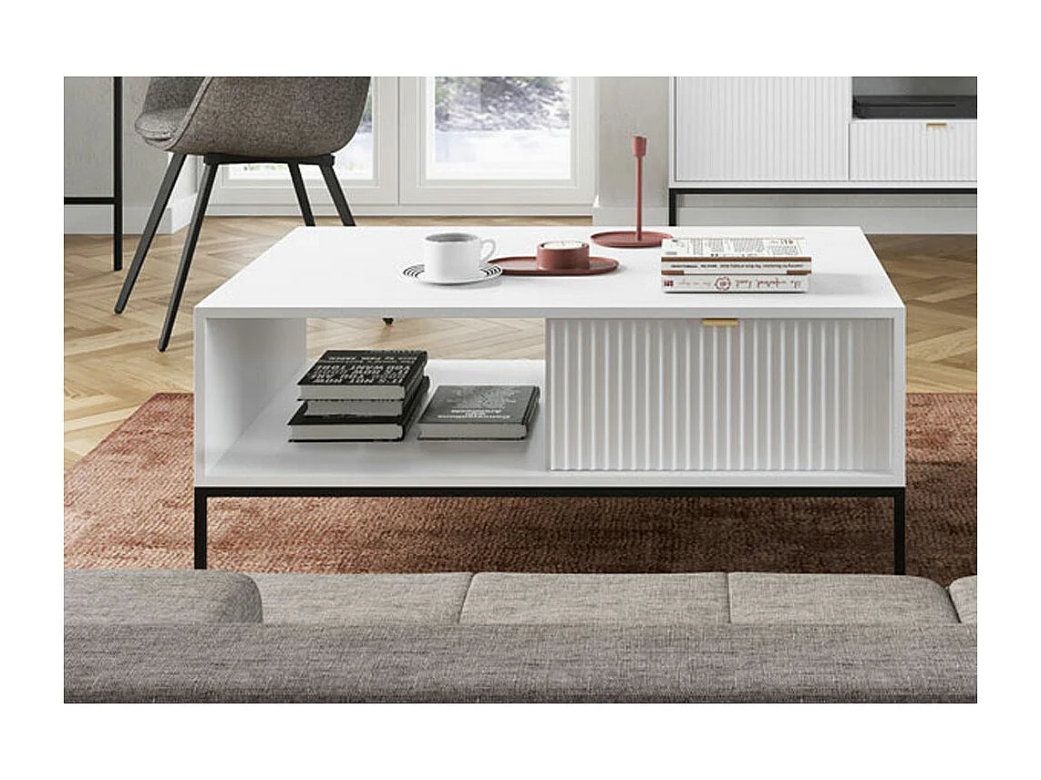 COUCHTISCH Nova Weiß / Schwarz 104 / 68 / 46cm