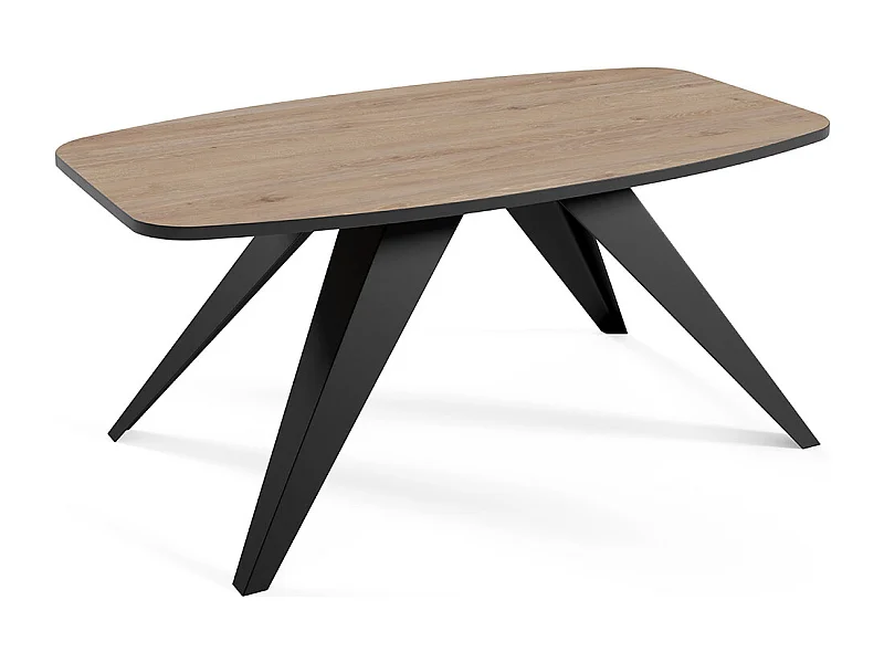 COUCHTISCH Luna Davos Eiche Trüffelbraun / Schwarz 120 / 60 / 48cm