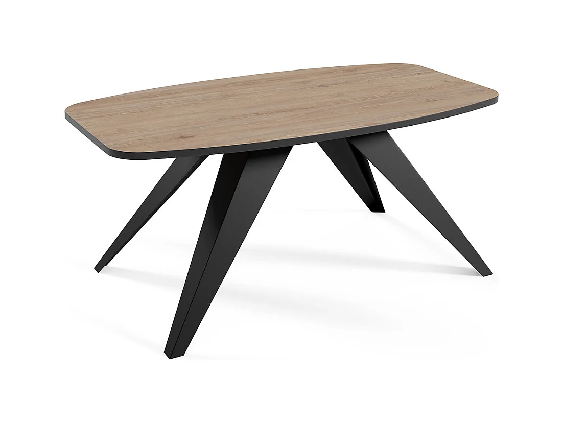 COUCHTISCH Luna Davos Eiche Trüffelbraun / Schwarz 120 / 60 / 48cm