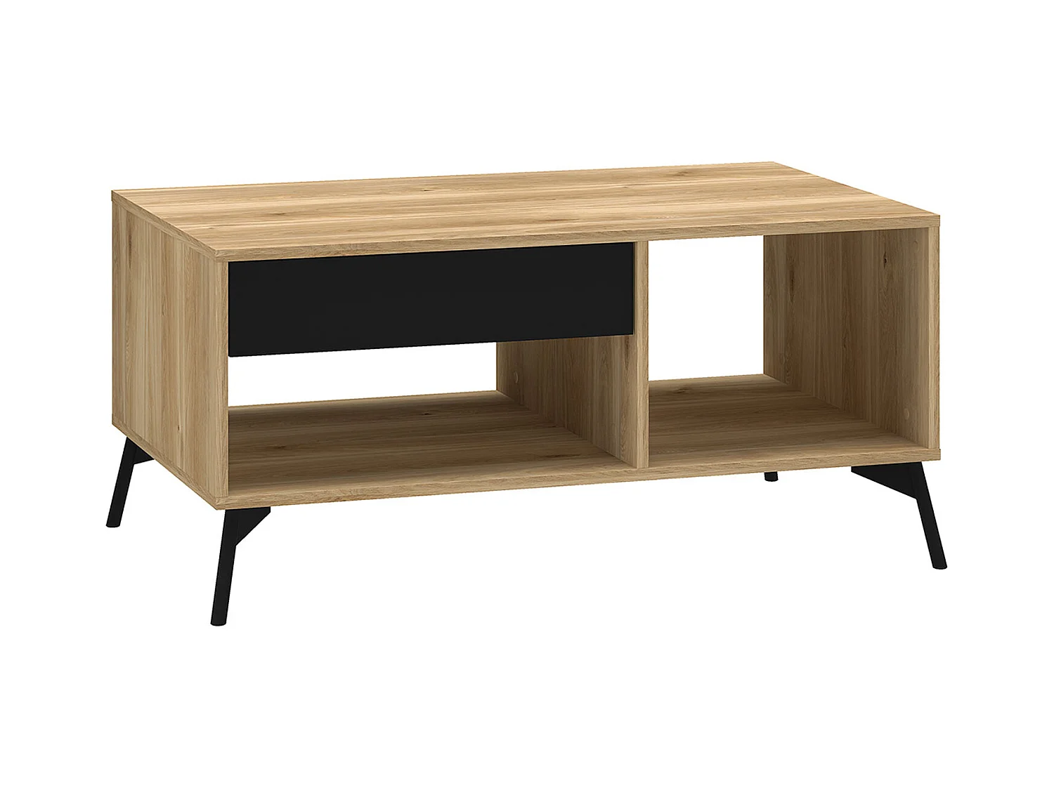 COUCHTISCH Agis Eiche castello / schwarz 100 / 60 / 48cm